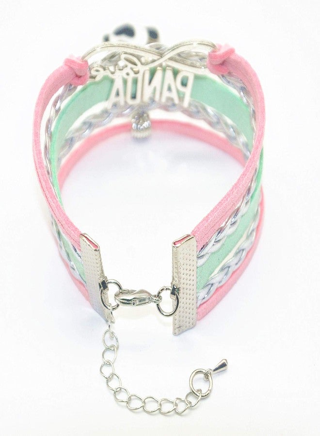 سوار HCChanshi Panda Charm - تصميم الحب اللانهائي للنساء والرجال ومحبي الباندا البالغين (وردي، فضي، أخضر نعناعي) - Image 4